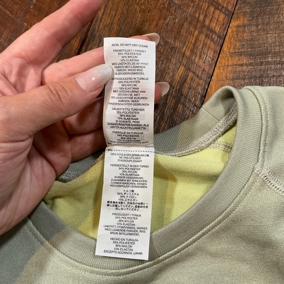 Gymshark Adapt Ombre Seamless Long Sleeve Crop Top – Yellow/Khaki – Size Large - Picture 9 of 9